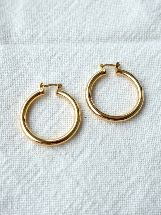 Jewelry - NEW! Gold Plated Hoop Earrings - Classic Small Hoop Earrings